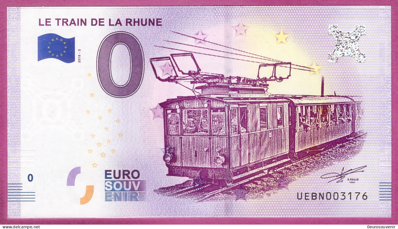 0-Euro UEBN 2018-2 LE TRAIN DE LA RHUNE - Pruebas Privadas