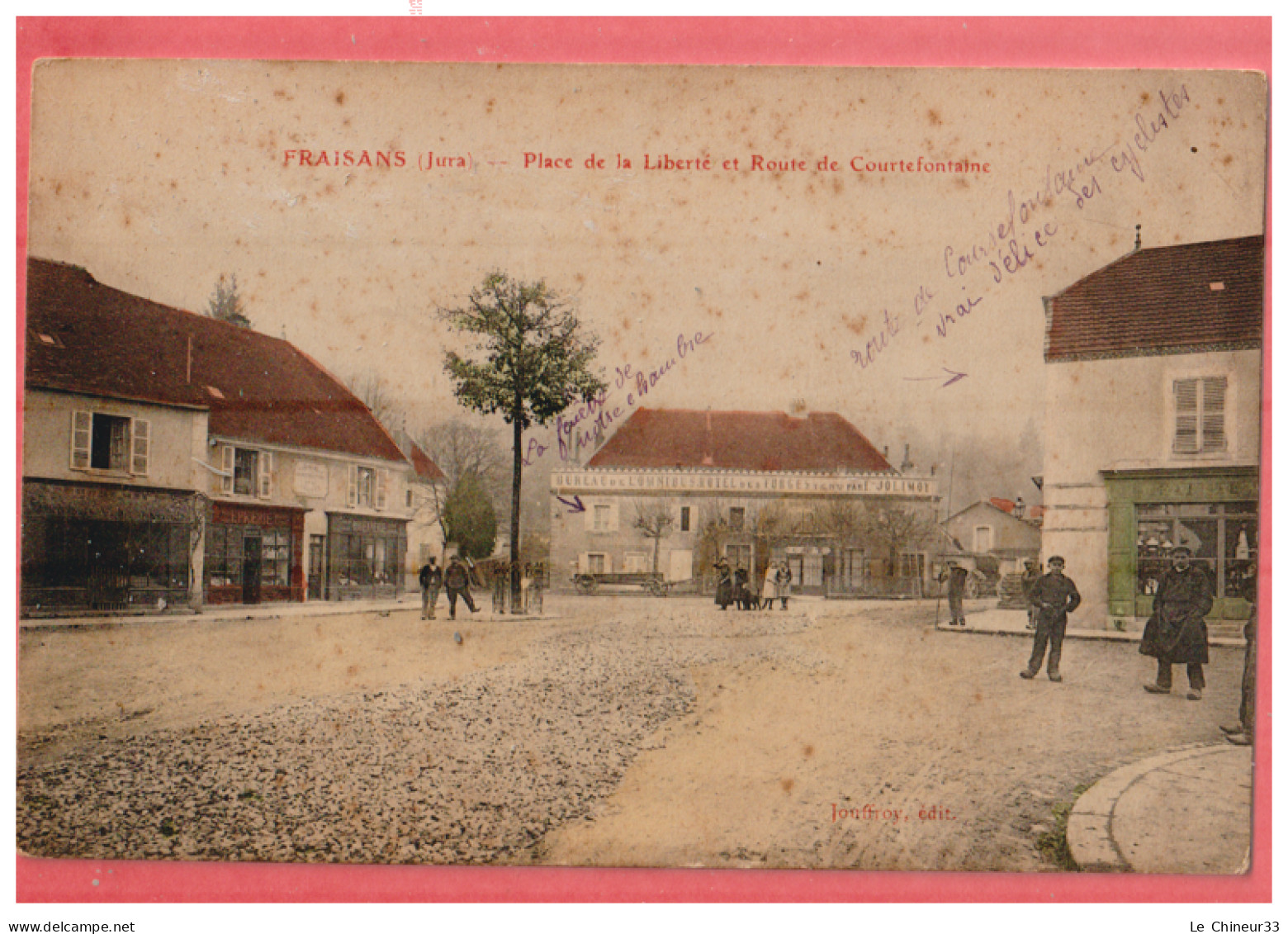 39 - FRAISANS ---Place De La Liberté Et Route De Courtefontaine - Animé --colorisée - Sonstige & Ohne Zuordnung