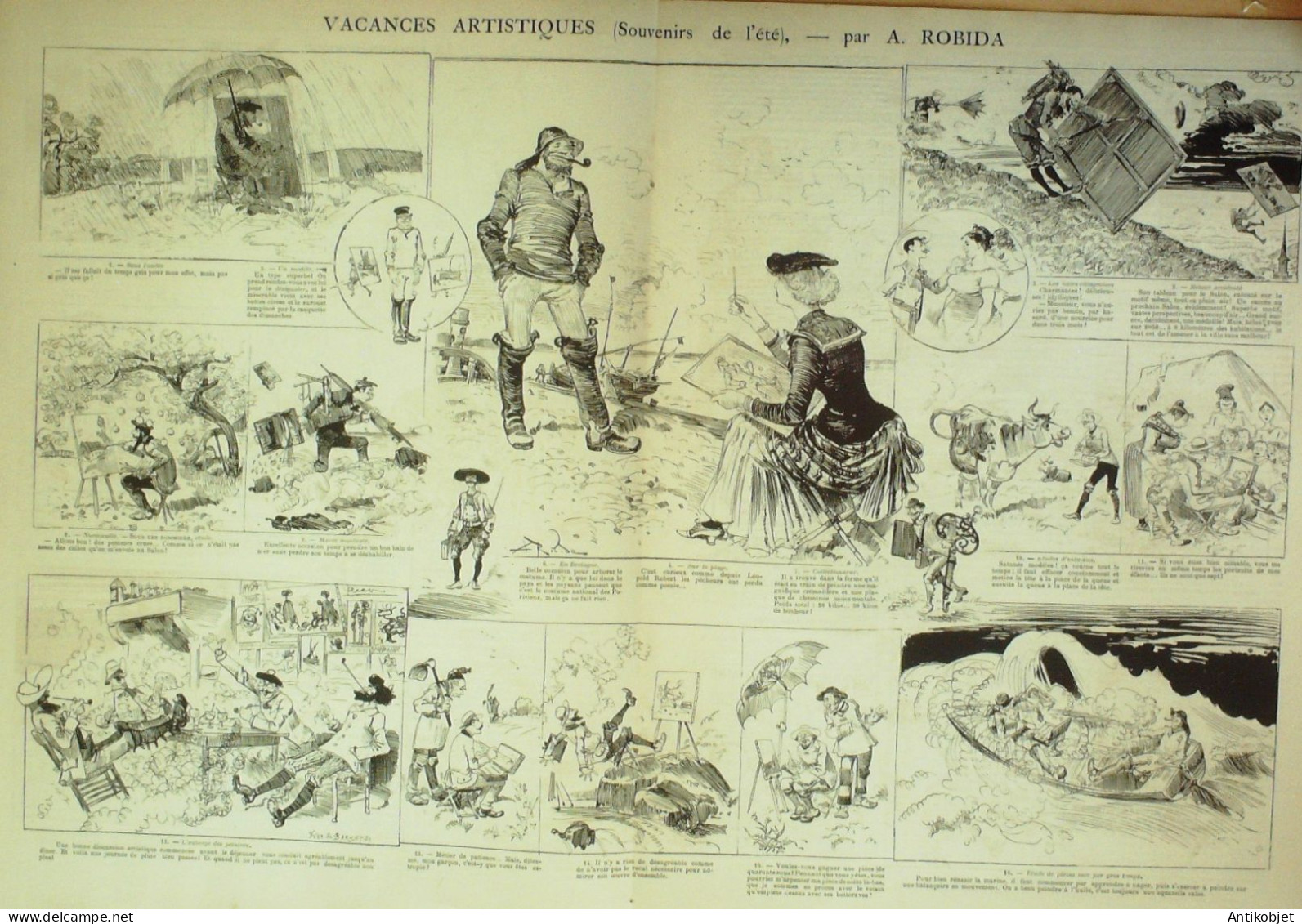 La Caricature 1884 N°252 Vacances Artistiques Robida Lors Par Luque Trock - Revues Anciennes - Avant 1900