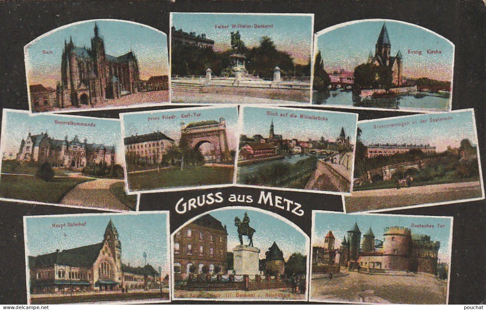 FI 18 -(57) METZ  -  " GRUSS AUS METZ " -  CARTE COULEURS MULTIVUES  -  2 SCANS - Metz