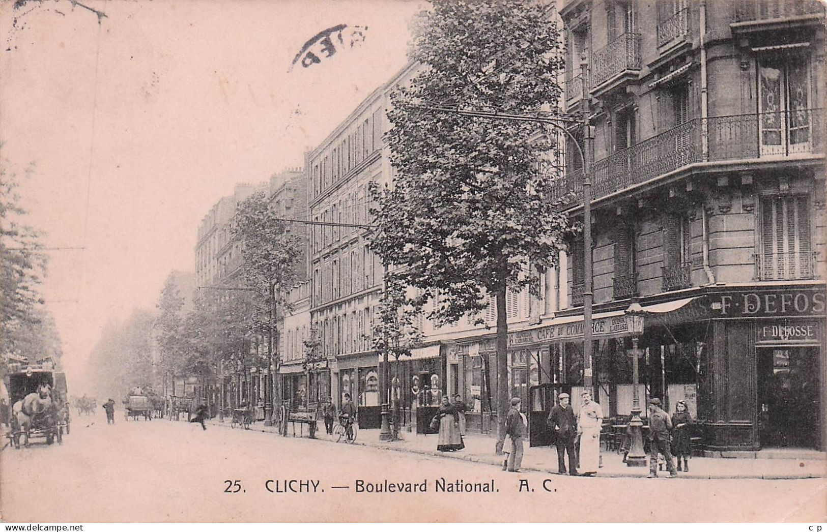 Clichy - Café Du Commerce -  Boulevard National - Defosse -  CPA °J - Clichy