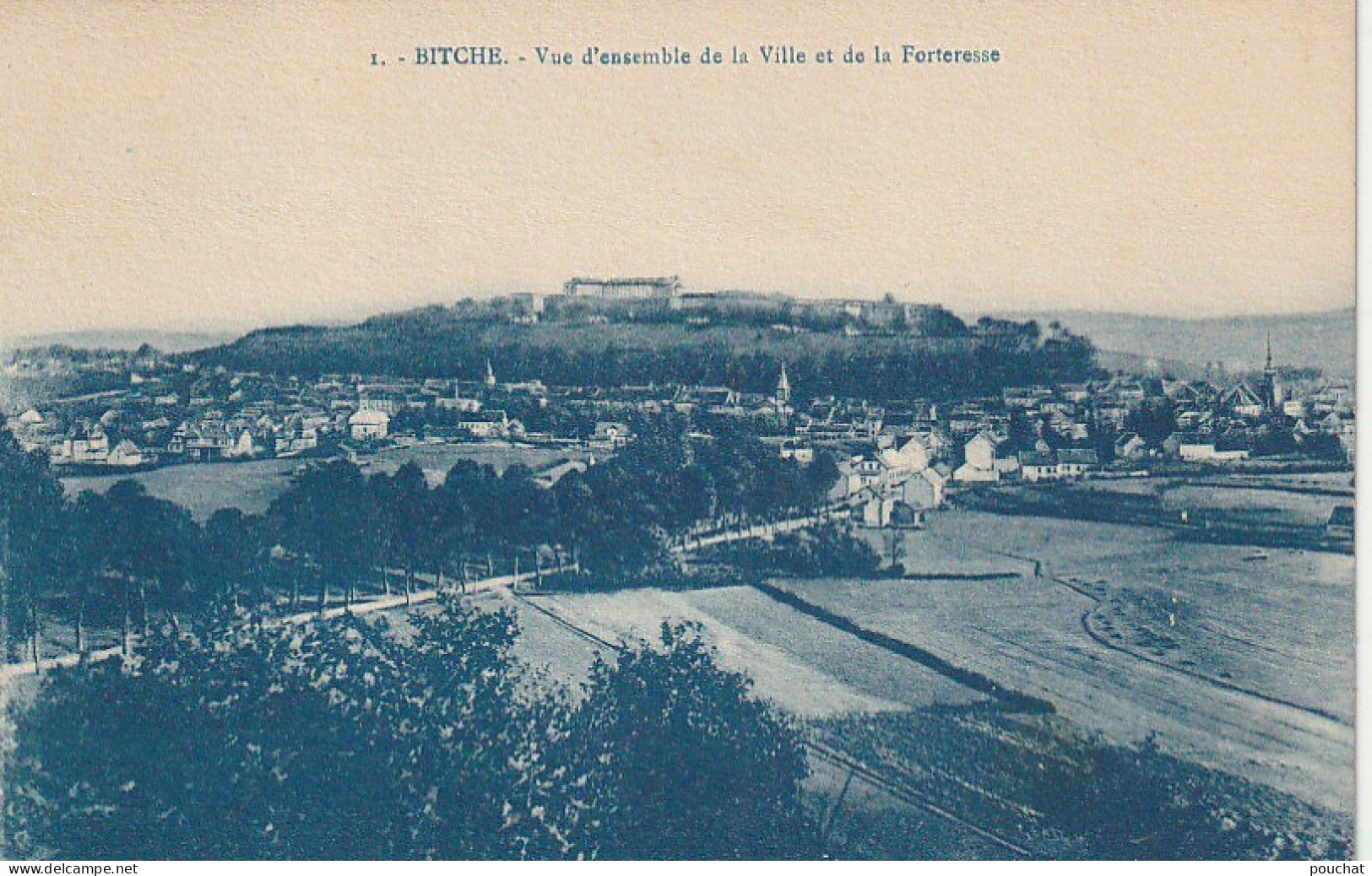 FI 18 -(57) BITCHE - VUE D'ENSEMBLE DE LA VILLE ET DE LA FORTERESSE   - 2 SCANS - Bitche