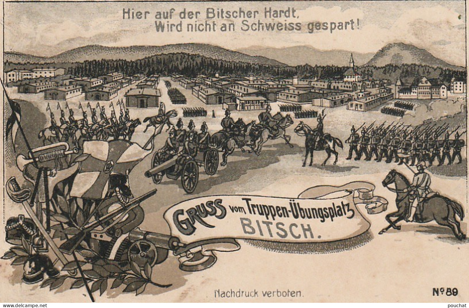 FI 19 -(57) BITCHE - " GRUSS VOM TRUPPEN UBUNGSPLATZ BITSCH "  - 2 SCANS - Bitche