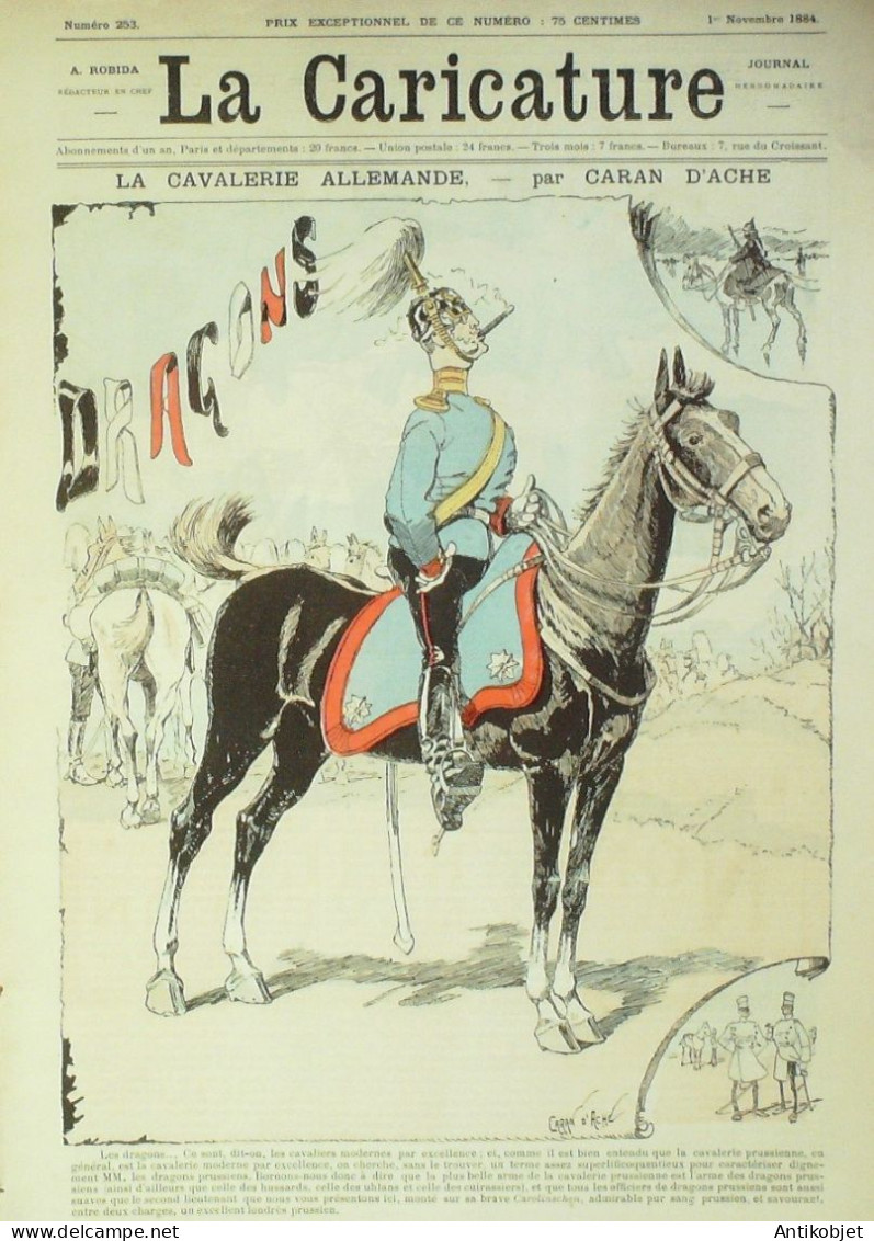 La Caricature 1884 N°253 Cavalerie Allemande Caran D'Ache - Revues Anciennes - Avant 1900