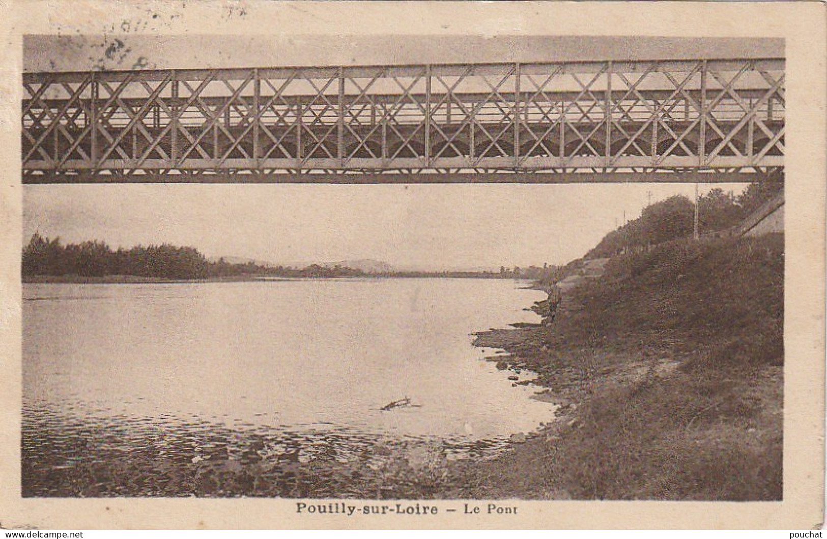 FI 21 -(58) POUILLY SUR LOIRE  -  LE PONT  - FLAMME PUBLICITAIRE VINS BLANCS  -  2 SCANS - Pouilly Sur Loire