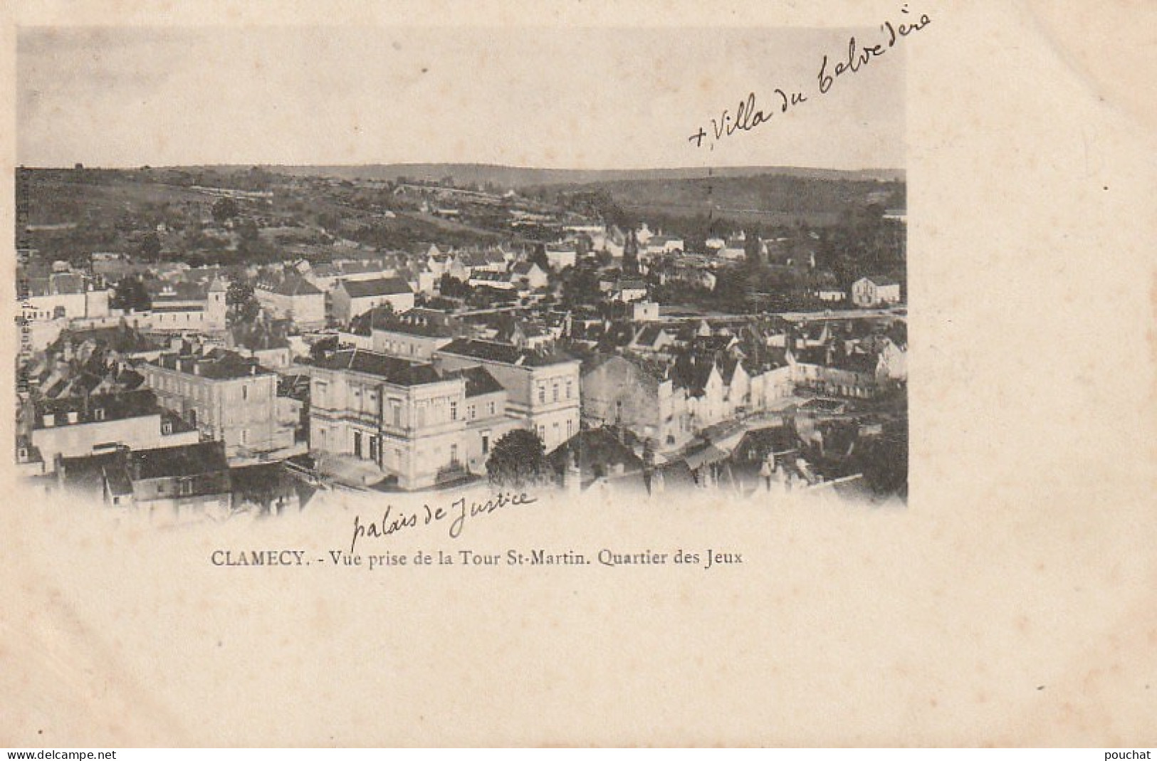 FI 22 -(58) CLAMECY  -  VUE  PRISE DE LA TOUR ST MARTIN -  QUARTIER DES JEUX   -  2 SCANS - Clamecy