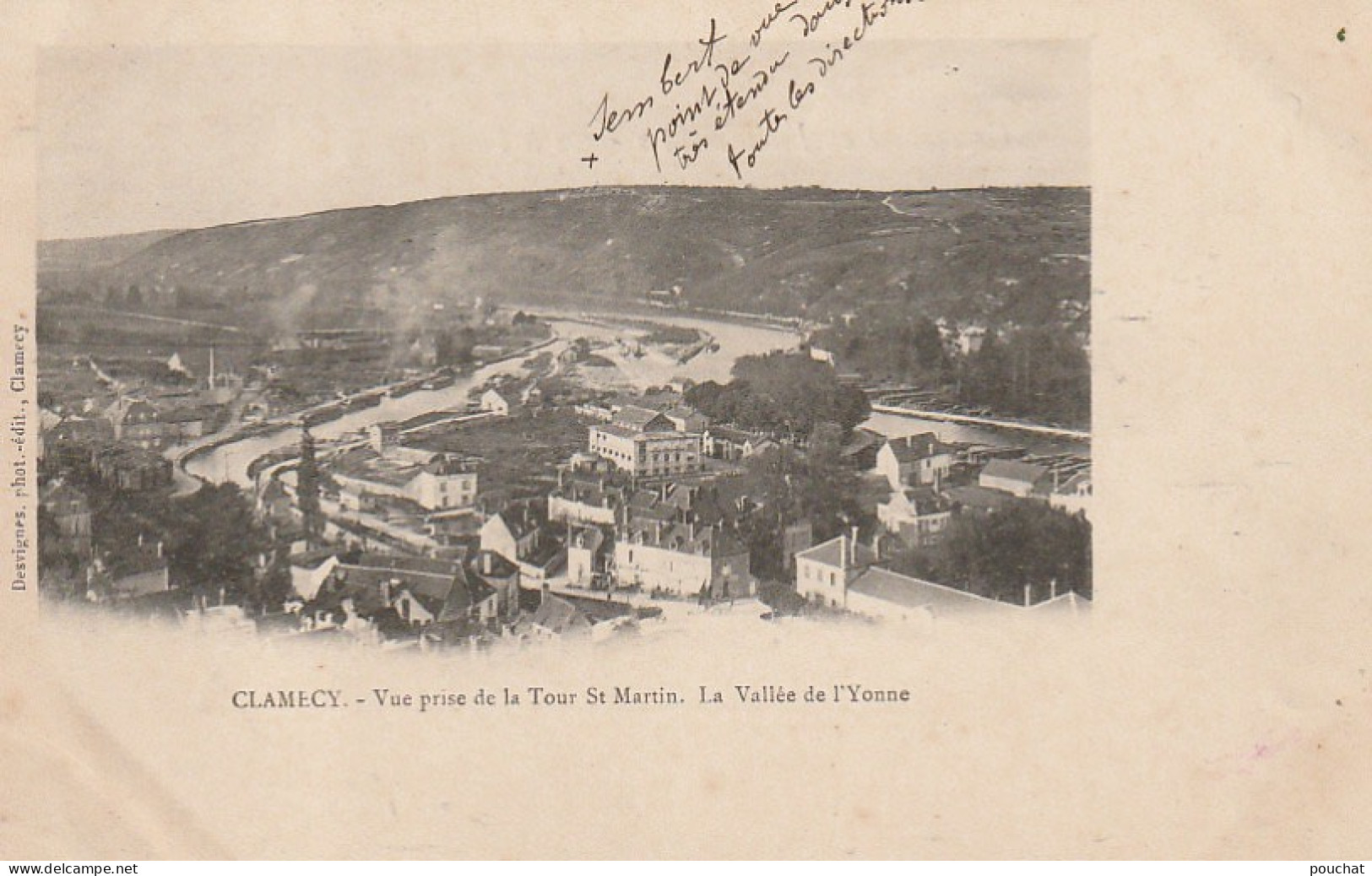 FI 22 -(58) CLAMECY  -  VUE PRISE DE LA TOUR ST MARTIN - LA VALLEE DE L'YONNE -  2 SCANS - Clamecy