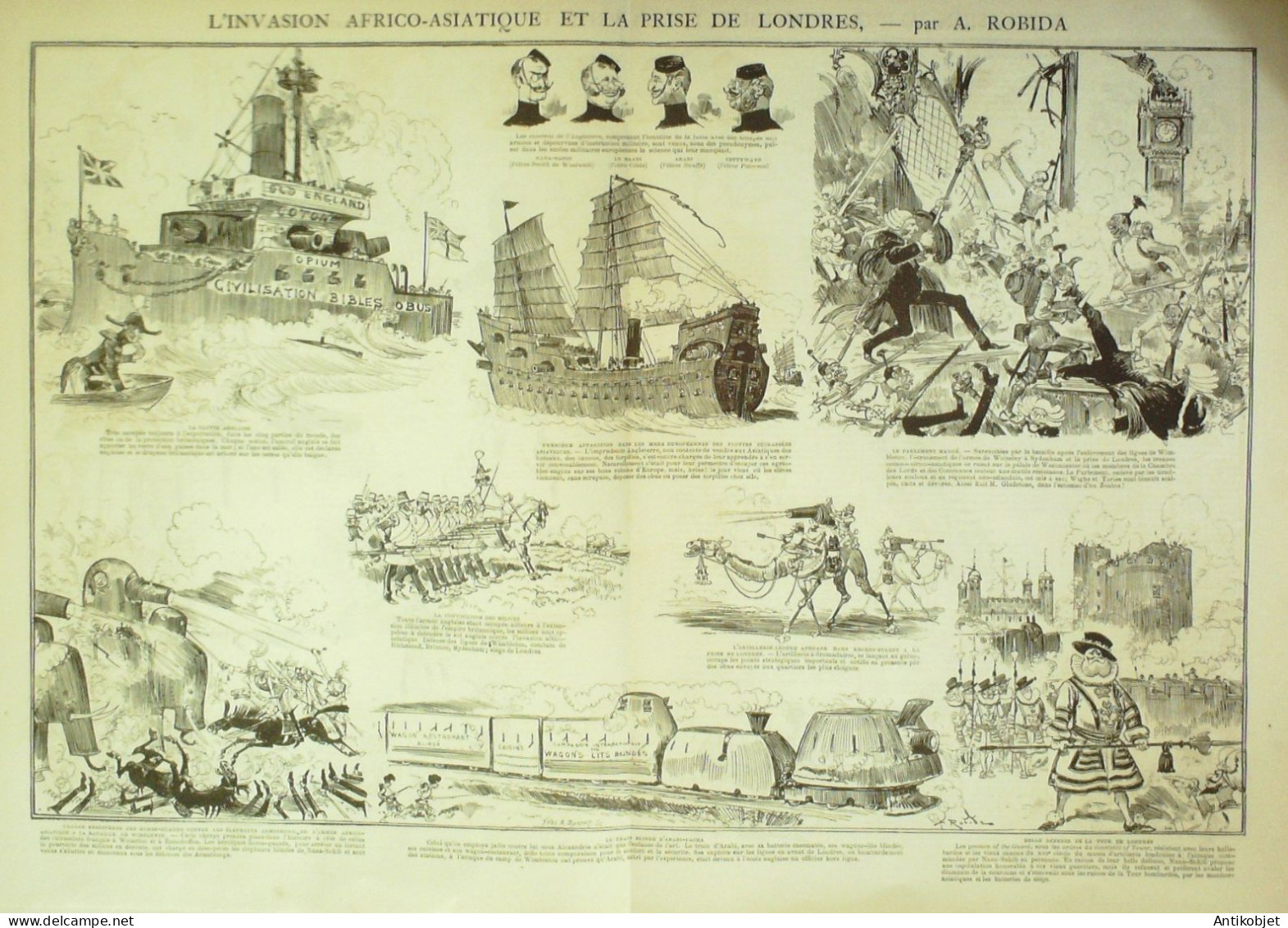 La Caricature 1884 N°255 La Vorace Albion Robida Armée Anglaise Prise De Londres - Riviste - Ante 1900