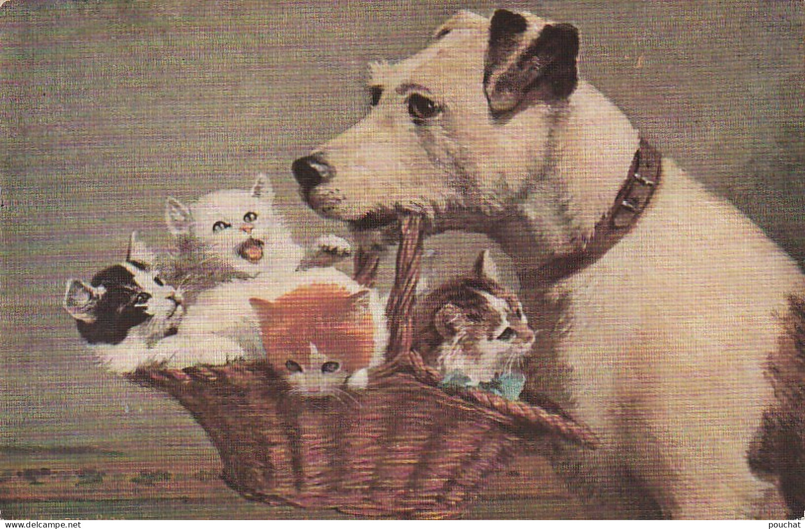 FI 10 - " EMBARRAS " - CHIEN TRANSPORTANT PANIERE DE CHATONS - ILLUSTRATEUR LEGRAND  -  2 SCANS - 1900-1949