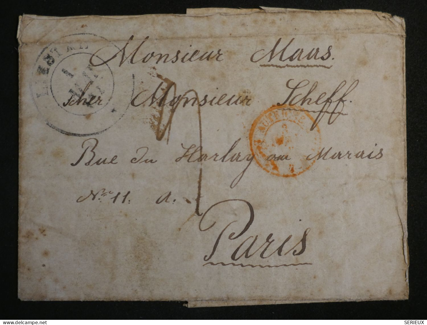 DN15   SUISSE  LETTRE  ENV. 1840 LIESTAL A PARIS  FRANCE+ AFF. INTERESSANT++ - ...-1845 Vorphilatelie