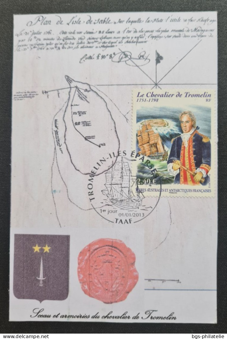 TAAF ,timbre Numéro 646 Oblitéré Des Iles Eparses Le 1/1/2013. - Lettres & Documents