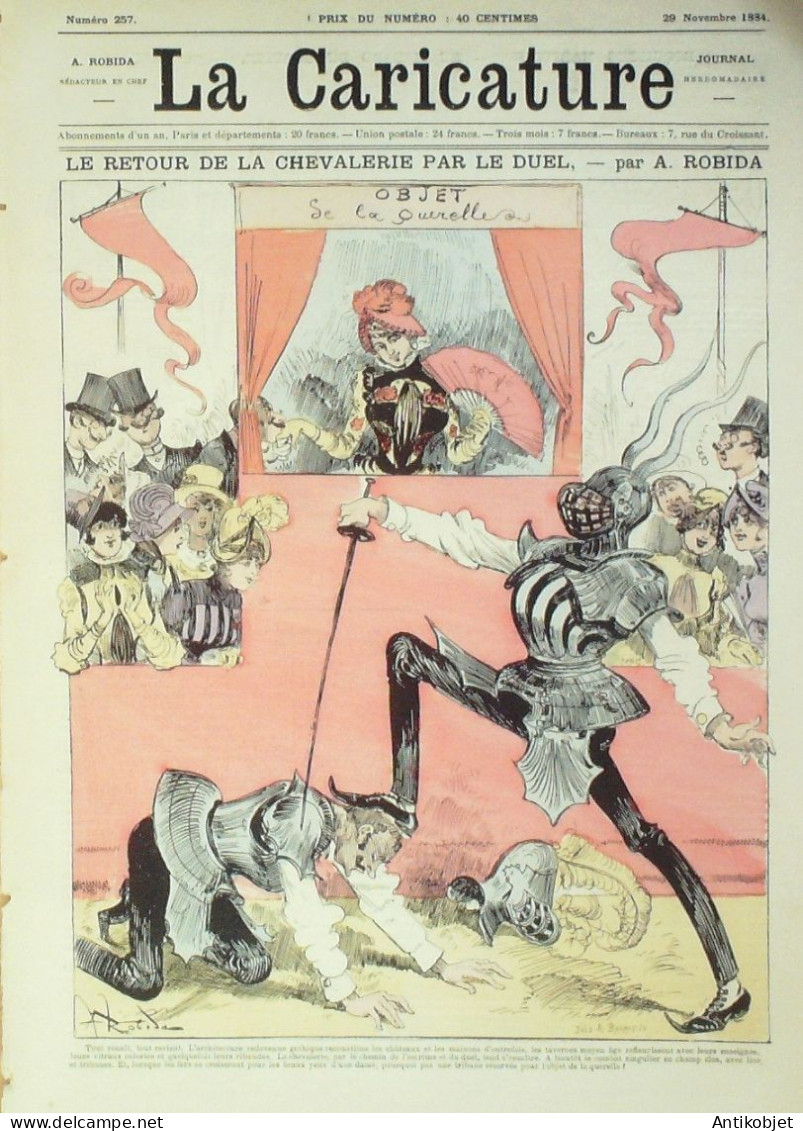 La Caricature 1884 N°257 Chevaliers De Duel Robida Sorel Trock Gino - Riviste - Ante 1900