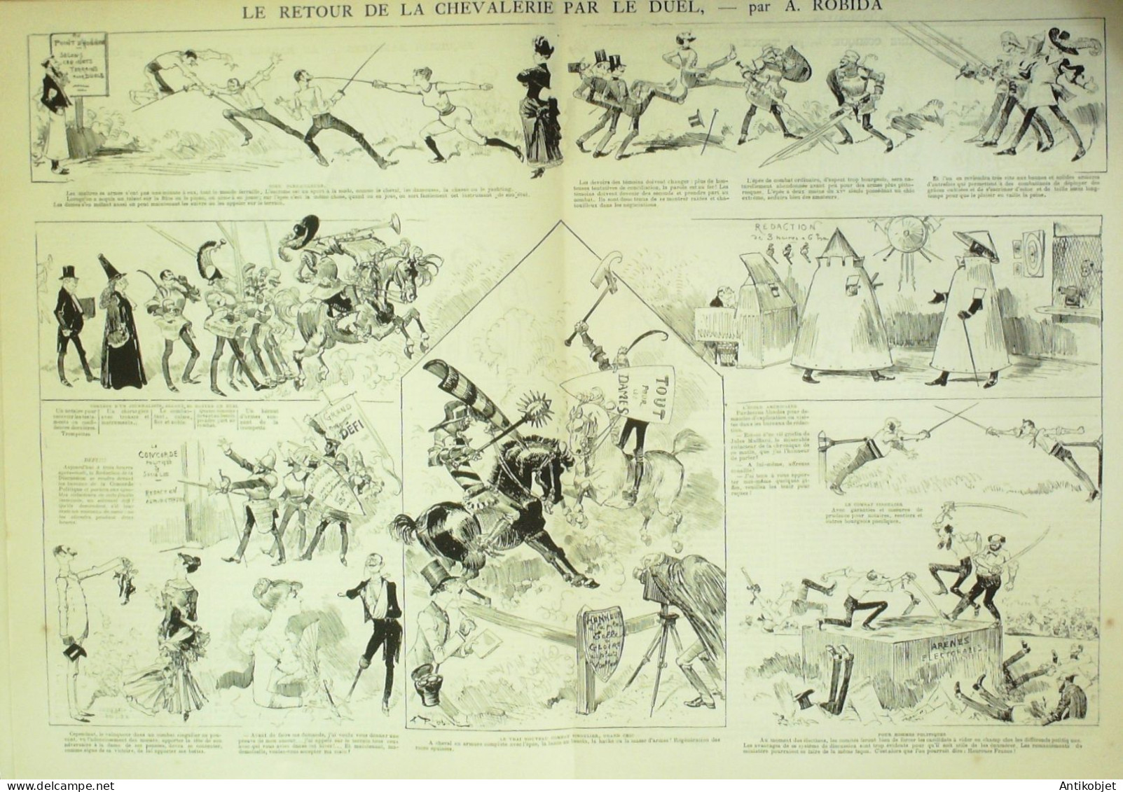 La Caricature 1884 N°257 Chevaliers De Duel Robida Sorel Trock Gino - Revues Anciennes - Avant 1900