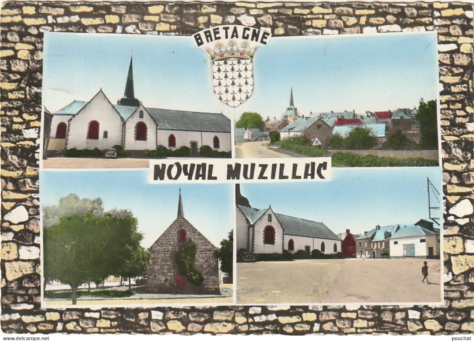 FI 17 -(56) NOYAL MUZILLAC - CARTE MULTIVUES : PLACE DE L' EGLISE , LA CHAPELLE BENGUE , VUE GENERALE - 2 SCANS - Autres & Non Classés