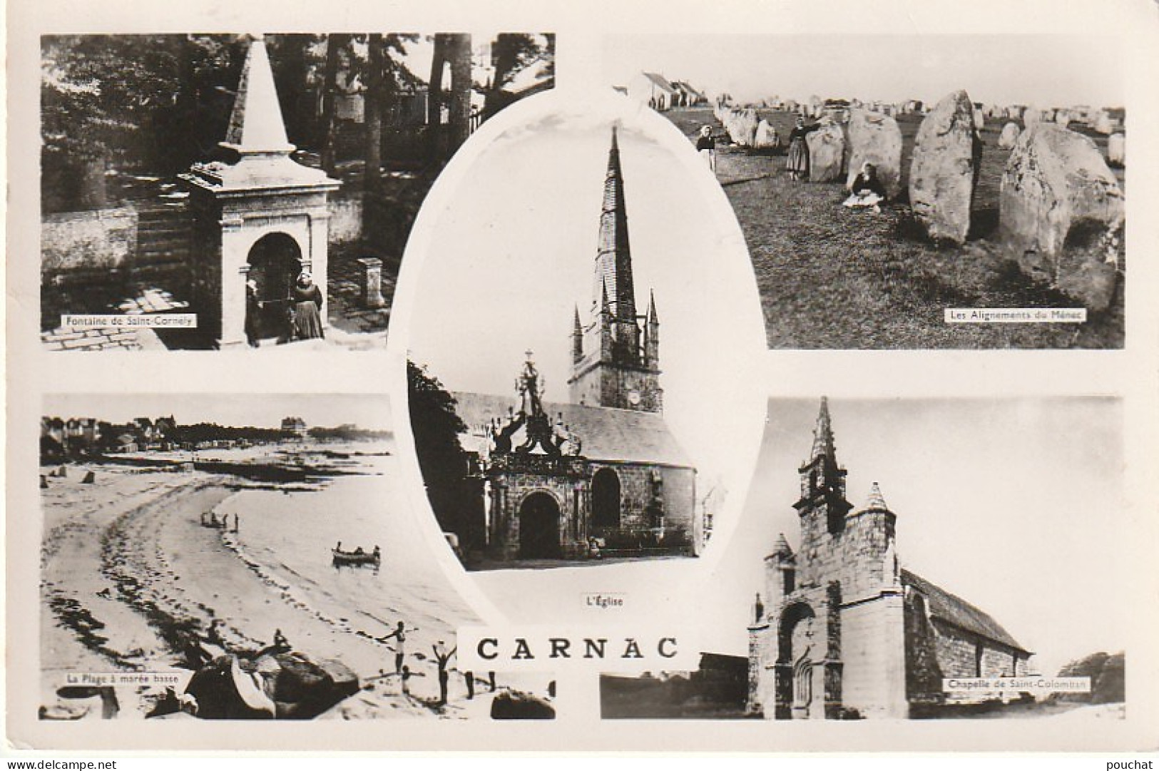 FI 17 -(56) CARNAC  - CARTE MULTIVUES : ALIGNEMENTS DU MENEC , CHAPELLE SAINT COLOMBAN ... - 2 SCANS - Carnac