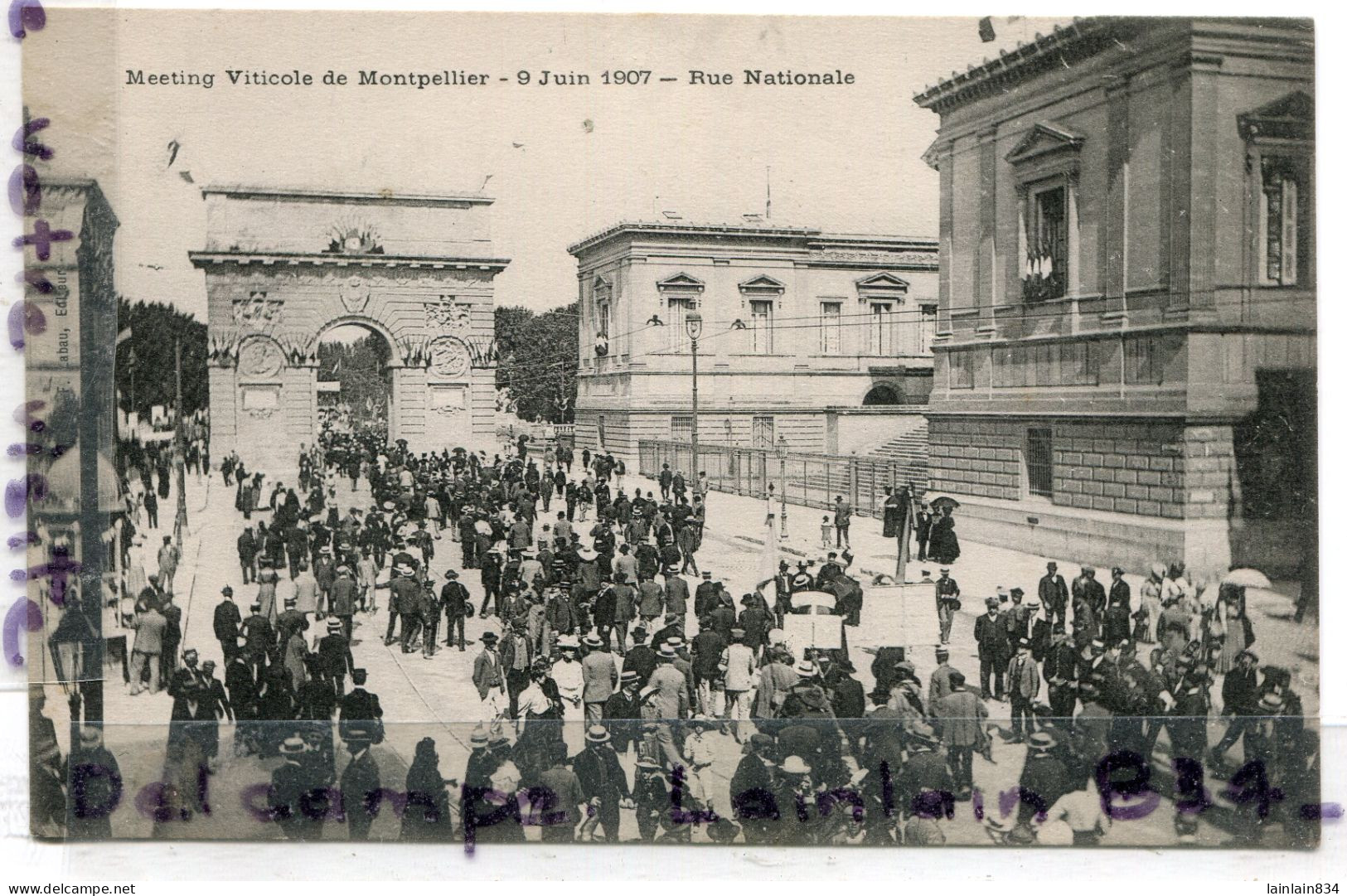 - Meeting Viticole De Montpellier - Cliché Rare, Super Animation, écrite En Juin 1907, Non écrite, TTBE, Scans. - Otros & Sin Clasificación