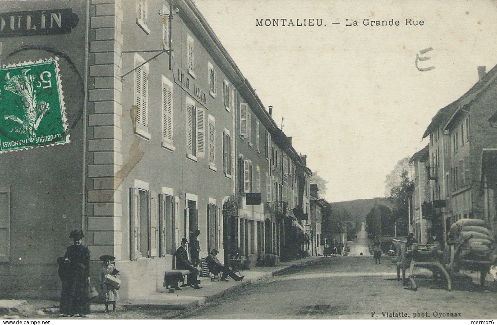 MONTALIEU - La Grande Rue – Belle Animation - Voyagée 1912 – F. Vialatte - Andere & Zonder Classificatie