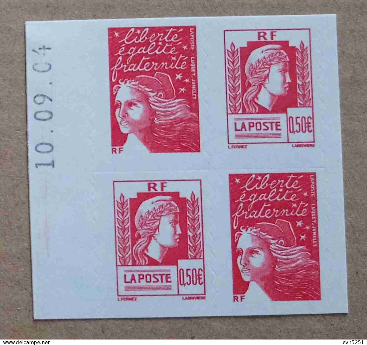 A1-F7 : 60è Anniversaire De La Marianne D'Alger Avec Date "10 . 09 . 04" (autoadhésifs / Autocollants) - Unused Stamps