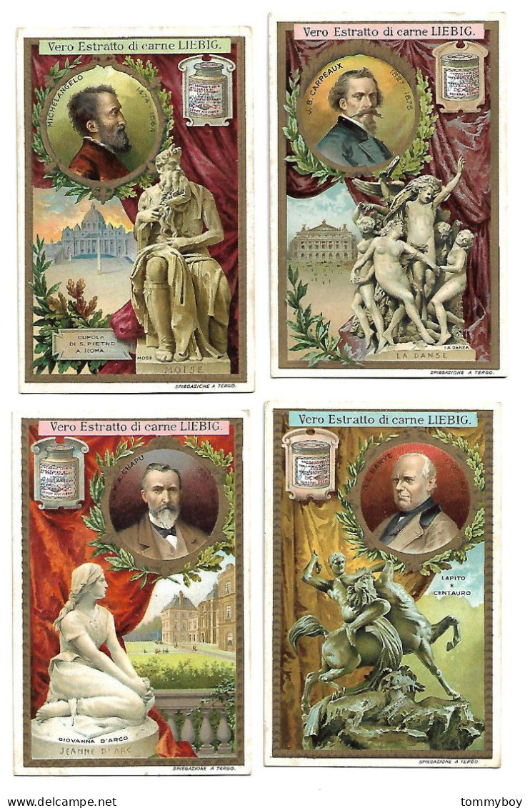 S 838, Liebig 6 Cards, Scultori Celebri E Loro Capolavori ( Italian) (ref B22) - Liebig