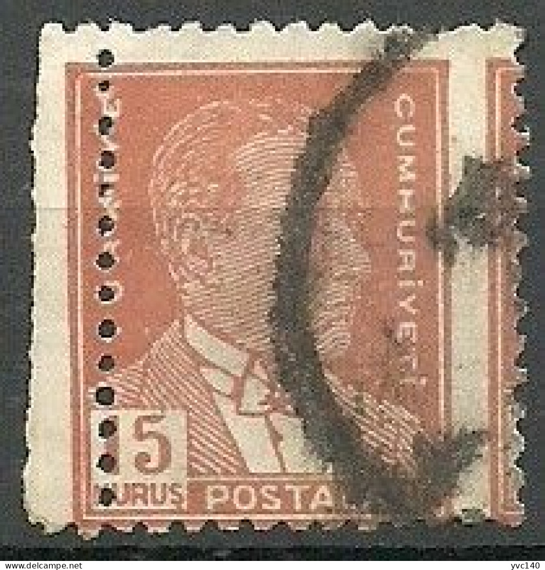 Turkey; 1955 9th Ataturk Issue 15 K. ERROR "Shifted Perf." - Gebruikt