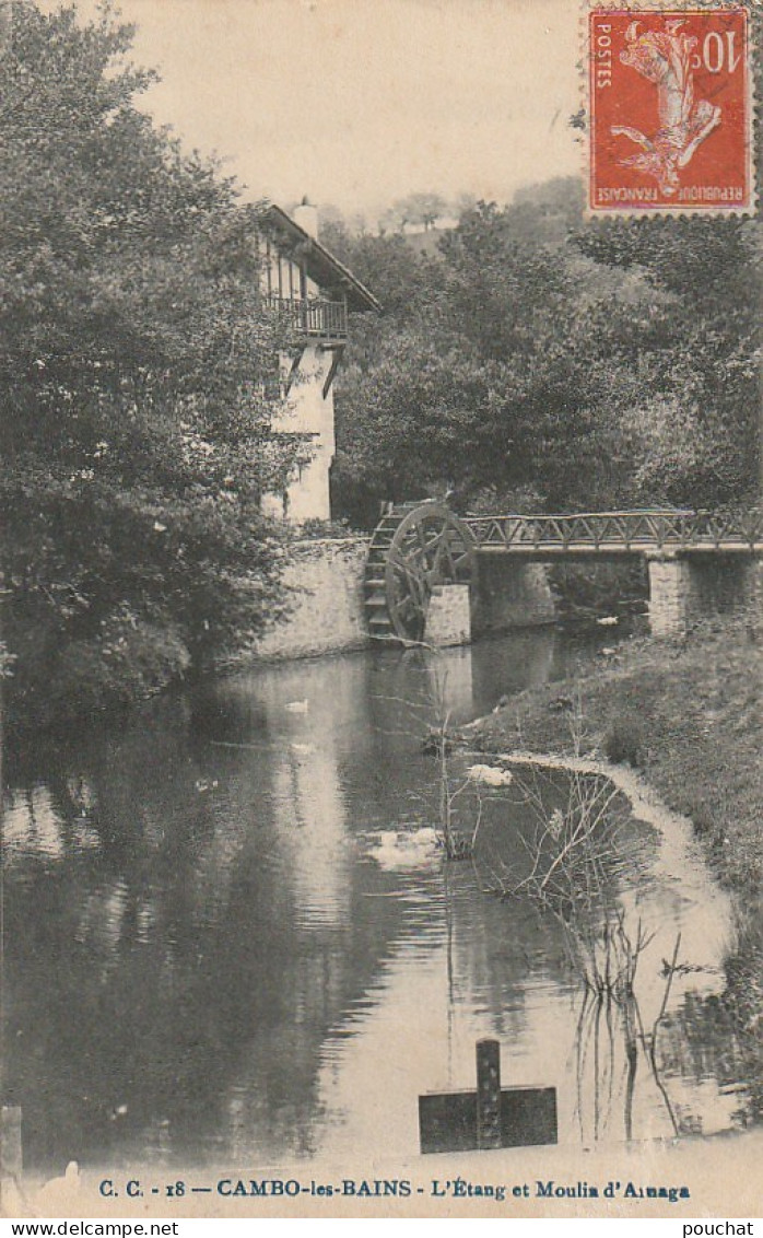 GU 25 -(64) CAMBO LES BAINS  -  L' ETANG ET LE MOULIN D' ARNAGA  - 2 SCANS - Cambo-les-Bains