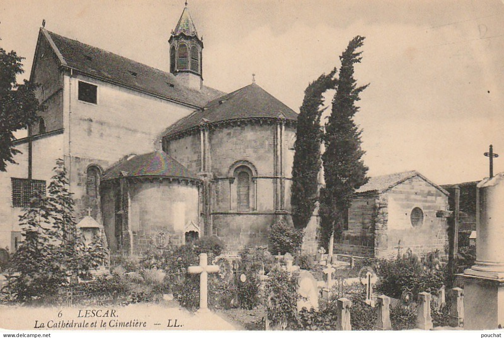 GU 26 -(64) LESCAR  - LA CATHEDRALE ET LE CIMETIERE   - 2 SCANS - Lescar