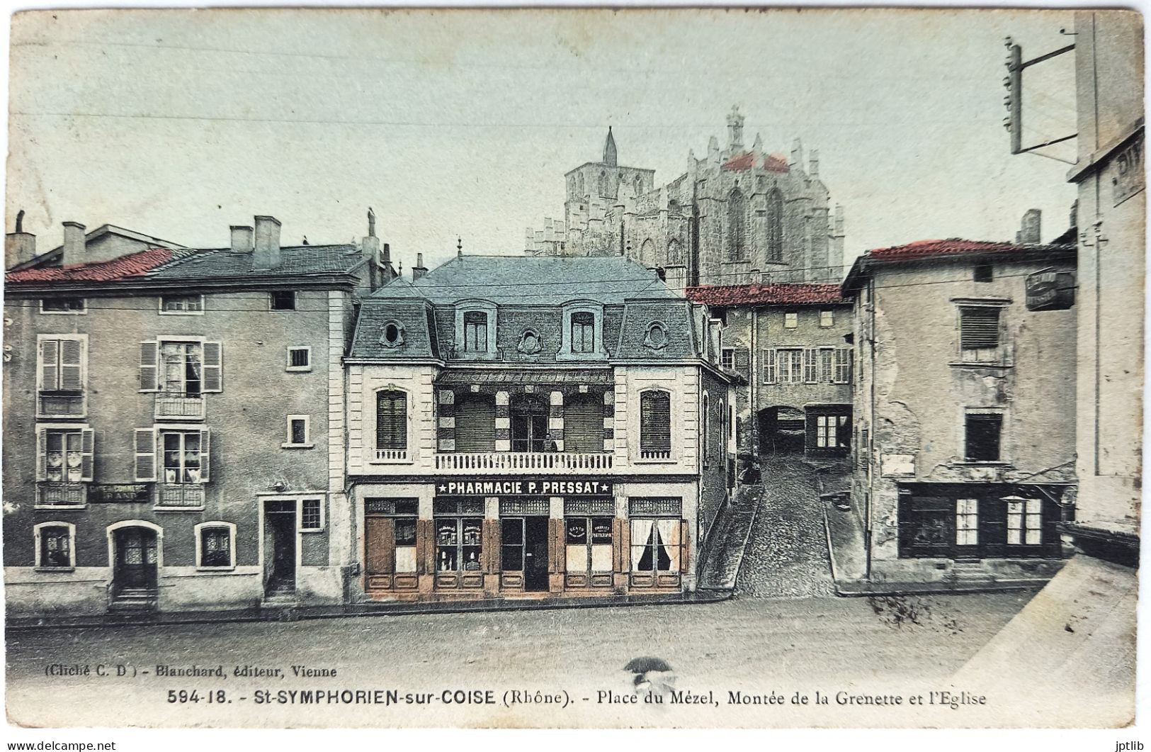 CPA Carte Postale / 69 Rhône, St Saint-Symphorien-sur-Coise / Blanchard / Place Du Mézel, Montée De La Grenette Et L'Égl - Saint-Symphorien-sur-Coise