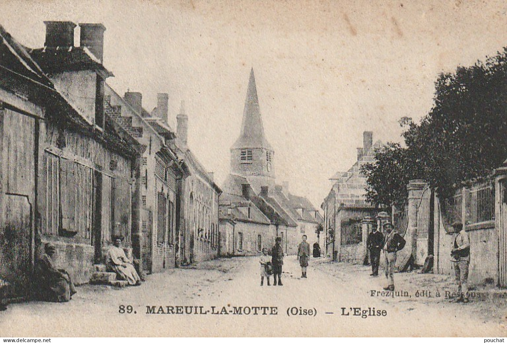 GU 1 -(60) MAREUIL LA MOTTE - L'EGLISE - ANIMATION -  VILLAGEOIS   -  2 SCANS - Other & Unclassified