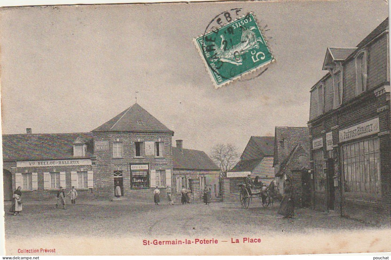 GU 1 -(60) ST GERMAIN LA POTERIE - LA PLACE - ANIMATION -  VILLAGEOIS  - EPICERIE -  2 SCANS - Autres & Non Classés