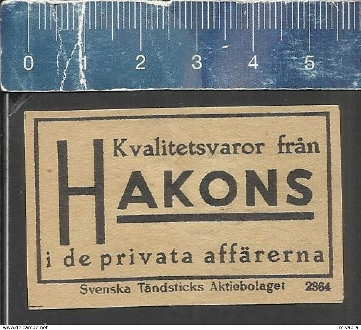 KVALITETSVAROR FRAN HAKONS -  OLD VINTAGE ADVERTISING MATCHBOX LABEL MADE IN SWEDEN SVENSKA TÄNDSTICKS A B - Matchbox Labels