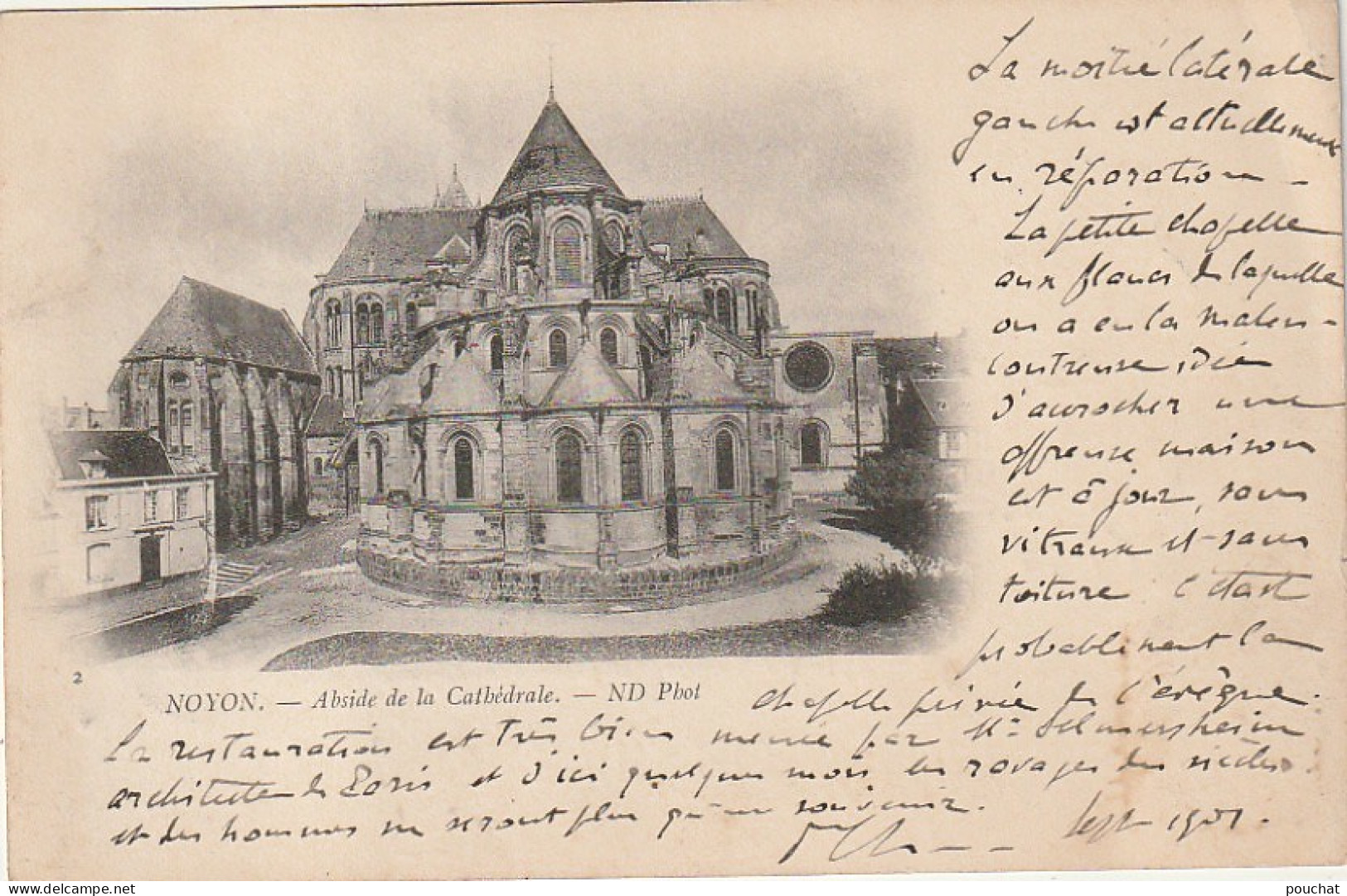 GU 1 -(60) NOYON  -  ABSIDE DE LA CATHEDRALE   -  2 SCANS - Noyon