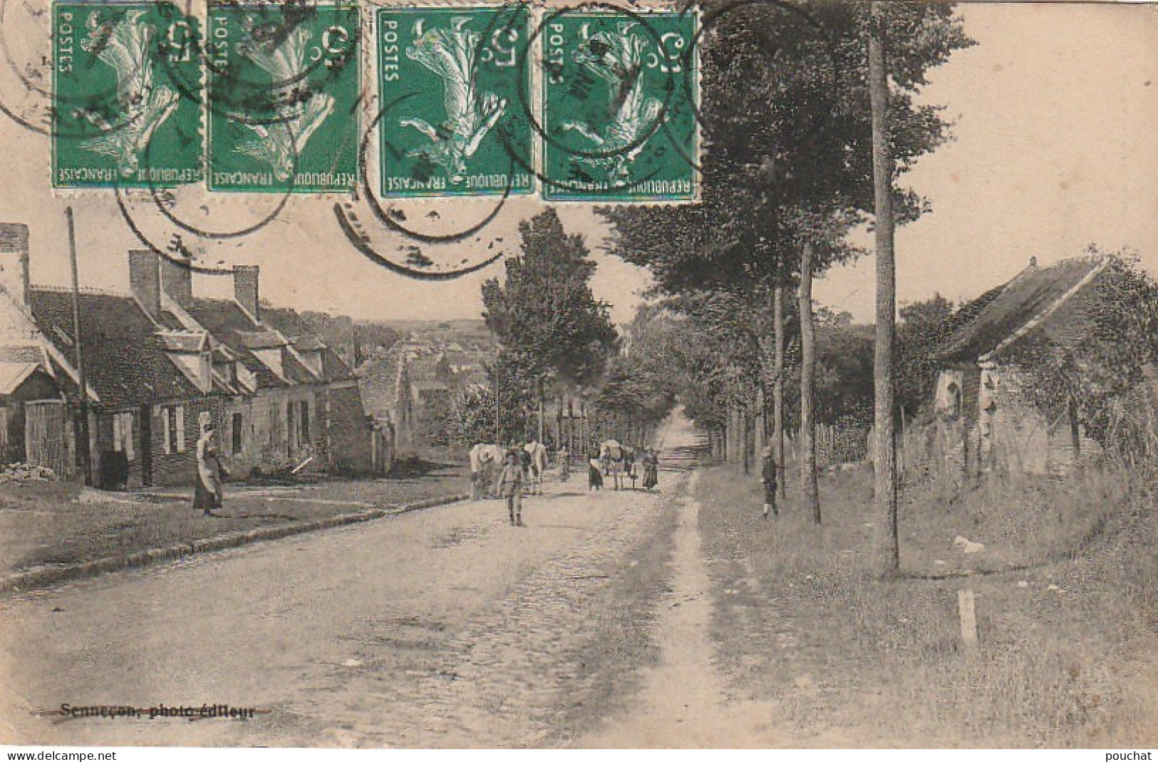 GU 2 -(60) GOURNAY SUR ARONDE -  VUE PRISE DE LA MONTAGNE -  ATTELAGE DE BOEUFS , CARRIOLE A CHEVAL  - 2 SCANS - Other & Unclassified