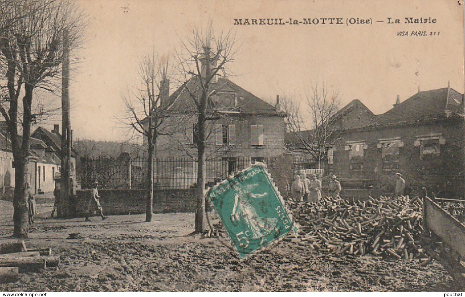 GU 2 -(60) MAREUIL LA MOTTE  - LA MAIRIE  - SOLDATS - 2 SCANS - Other & Unclassified