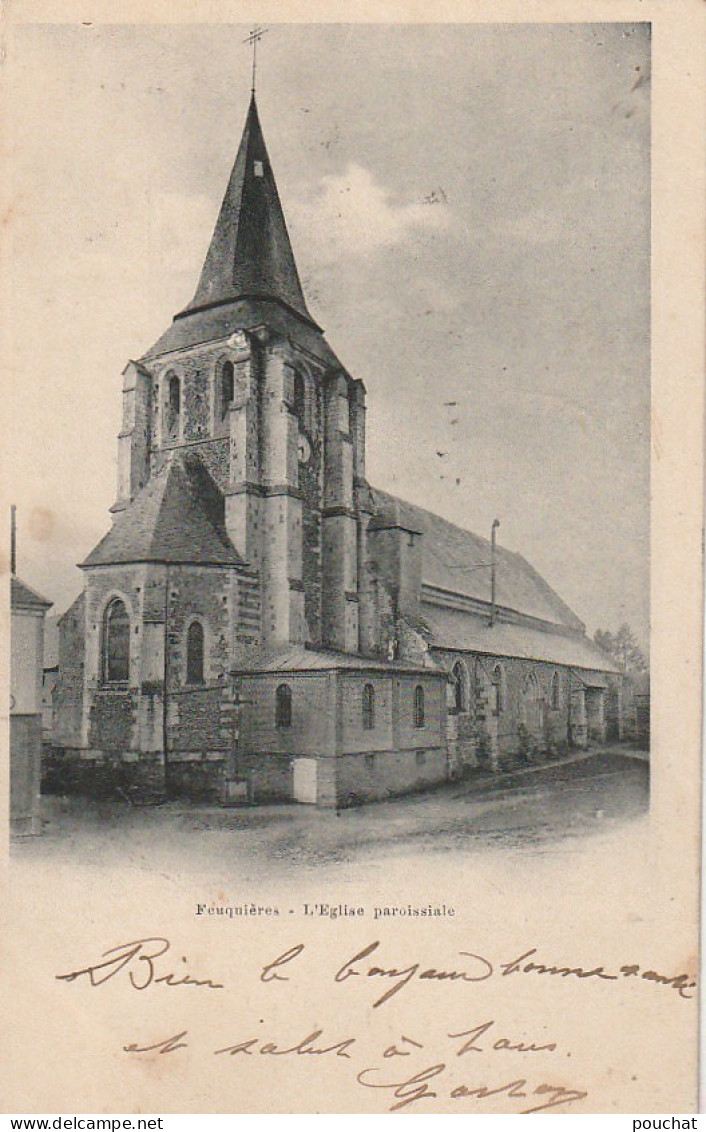 GU 2 -(60) FEUQUIERES  -  L'EGLISE PAROISSIALE    -  2 SCANS - Andere & Zonder Classificatie