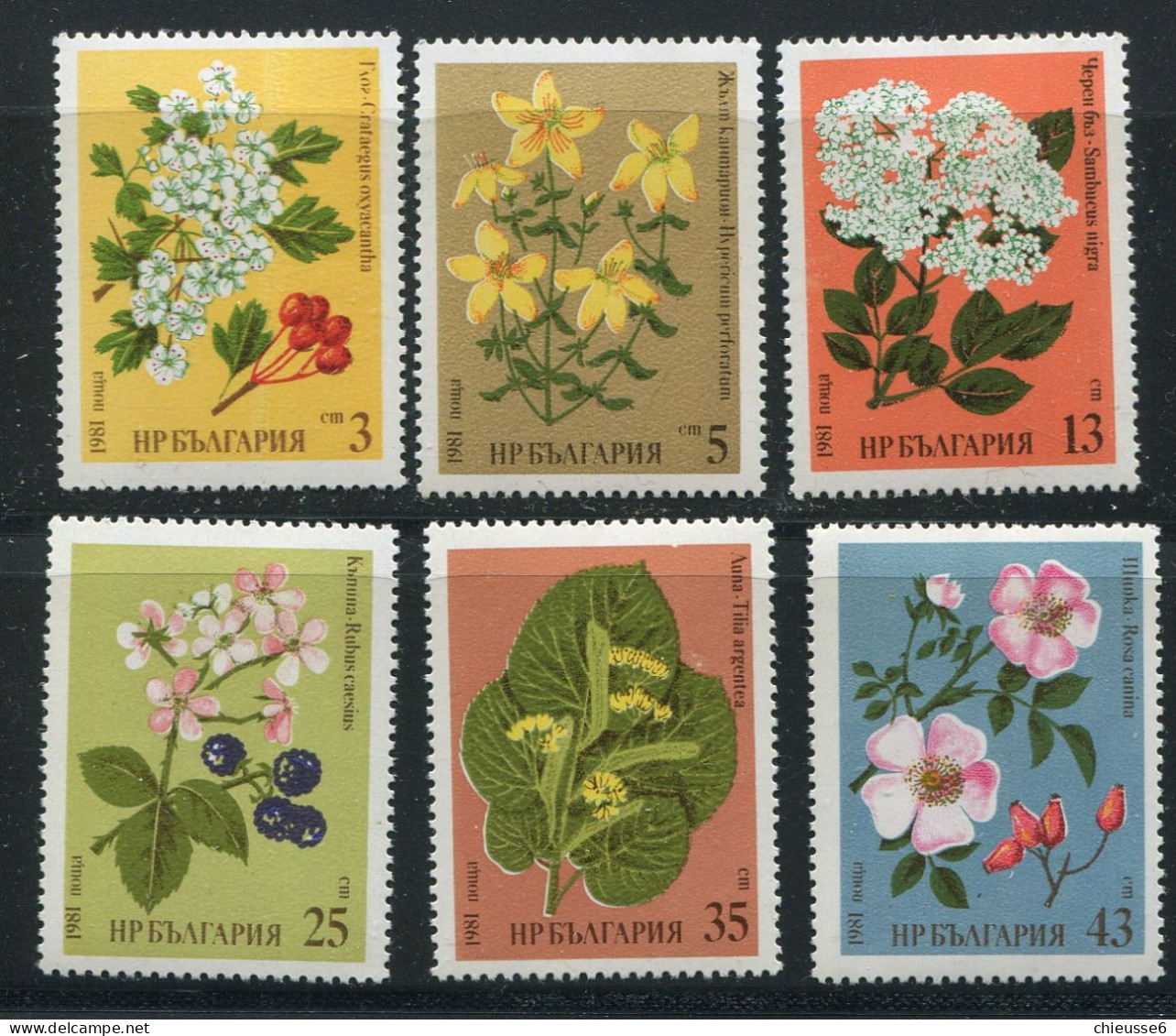 Bulgarie **  N° 2601 à 2606 - Plantes Médicinales - Unused Stamps