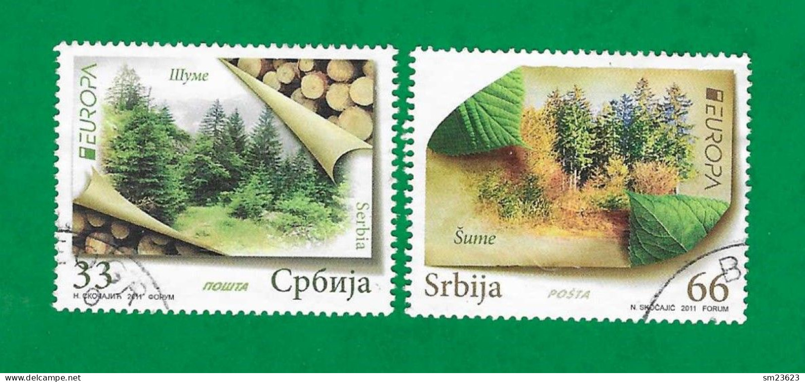 Serbien / Srbija  2011  Mi.Nr. 405 / 406 , EUROPA CEPT / Der Wald - Gestempelt / Fine Used / (o) - 2011