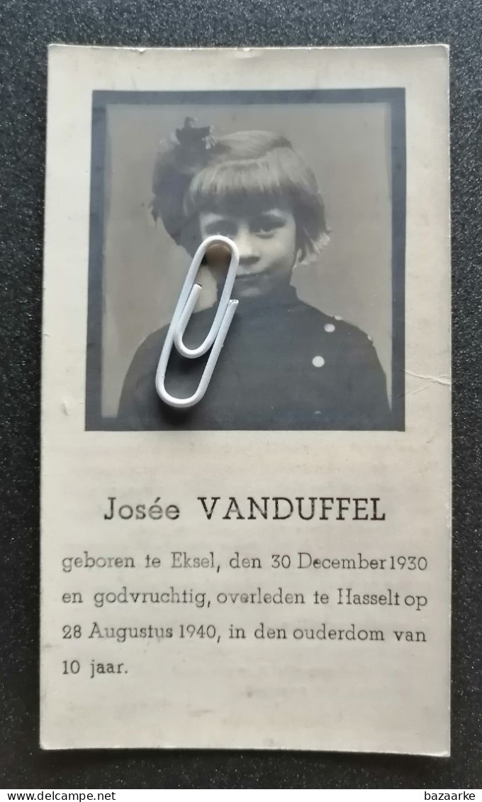 JOSÉE VAN DUFFEL ° EKSEL 1930 + HASSELT 1940  / KRUISTOCHTERTJE - Devotion Images