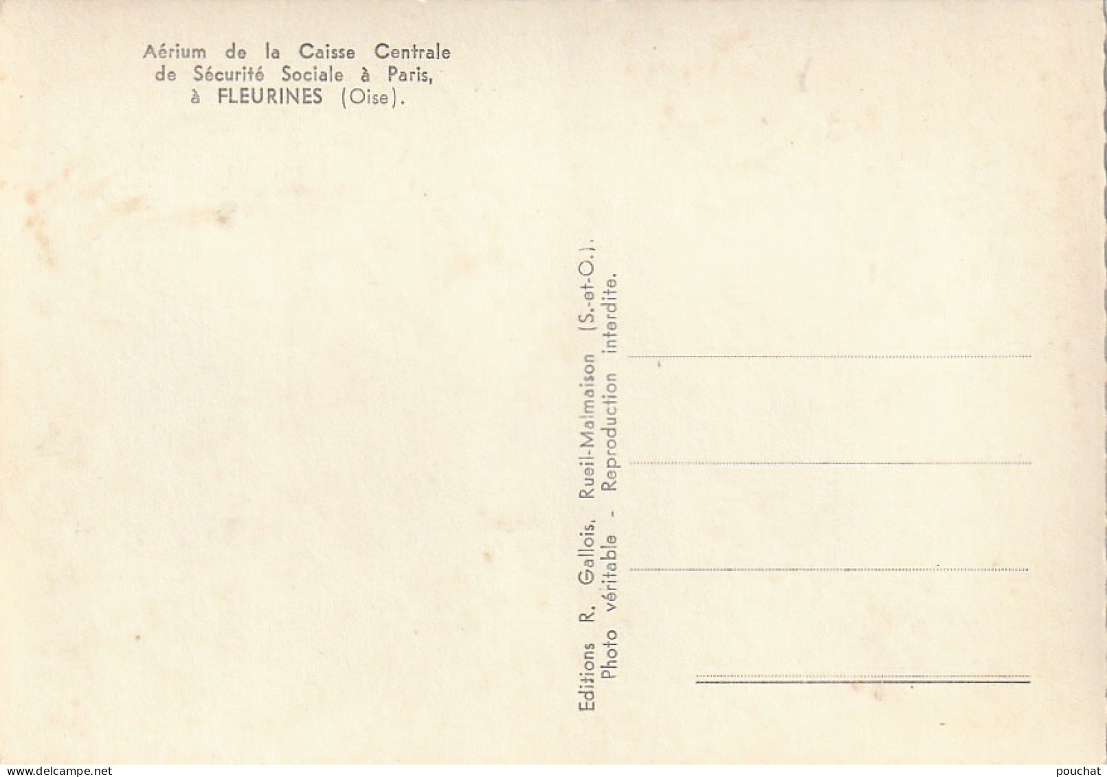 GU 3 -(60) FLEURINES  -  AERIUM DE LA CAISSE CENTRALE DE SECURITE SOCIALE A PARIS  -  2 SCANS - Otros & Sin Clasificación