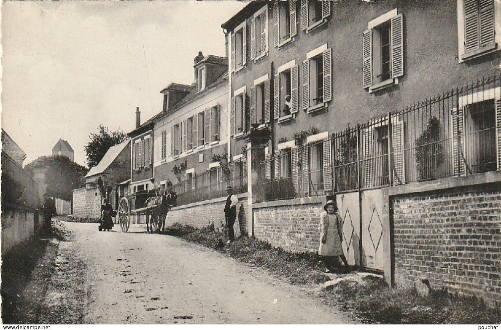 GU 3 -(60) LA VILLETERTRE - ORPHELINAT DE LA BIJOUTERIE - RUE DE LA HOUSSEMAGNE - ANIMATION - CARRIOLE A CHEVAL  - Other & Unclassified