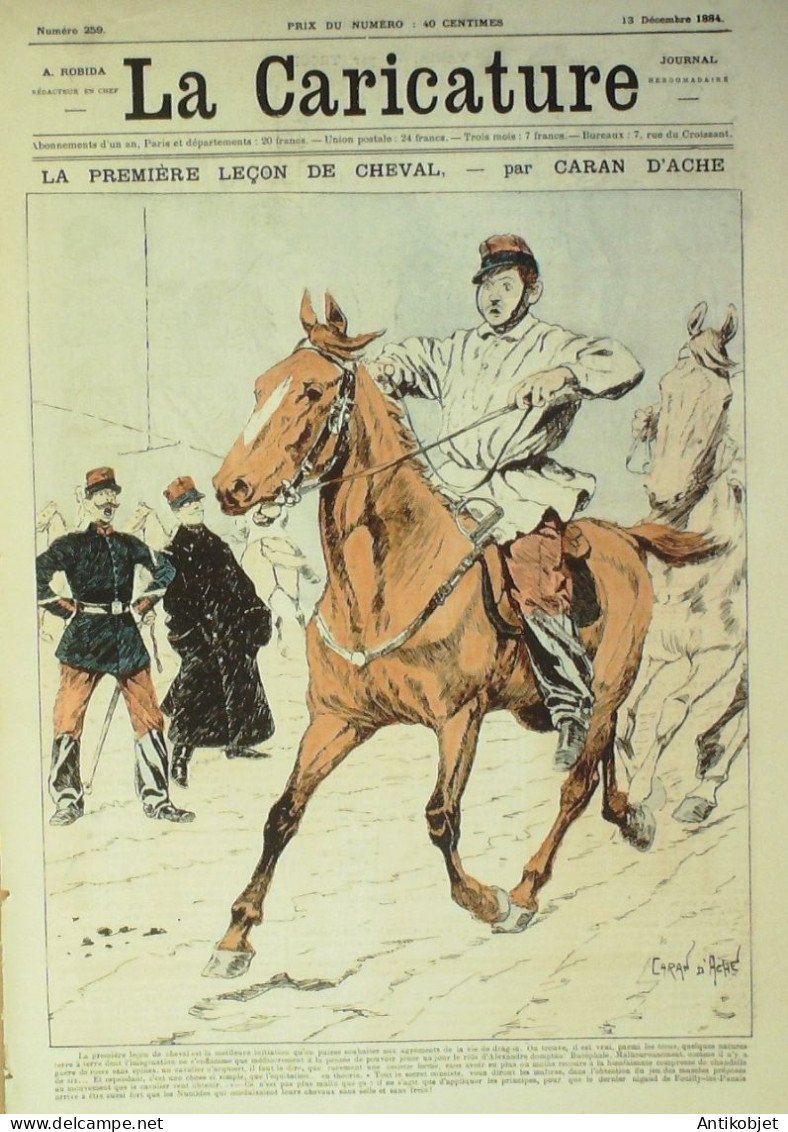 La Caricature 1884 N°259 Leçon De Cheval Caran D'Ache Halévy Par Luque Sorel Trock - Revistas - Antes 1900