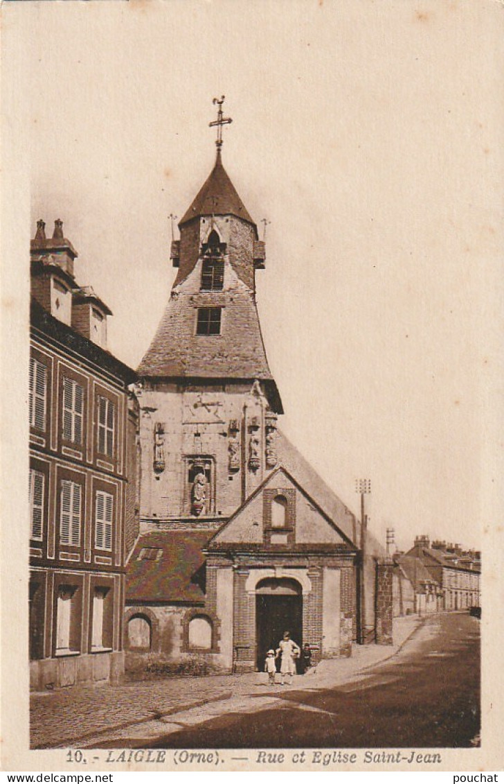 GU 4 -(61) L'AIGLE , LAIGLE  - RUE ET EGLISE SAINT JEAN  -  2 SCANS - L'Aigle