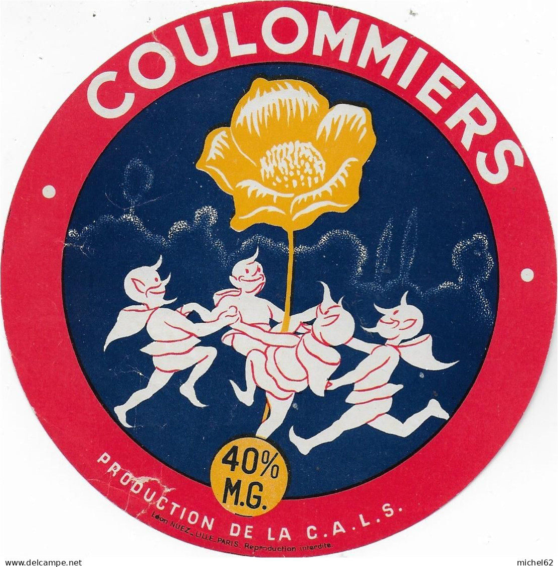 ETIQUETTE  DE  FROMAGE   NEUVE COULOMMIERS   40 % C.A.L.S - Käse