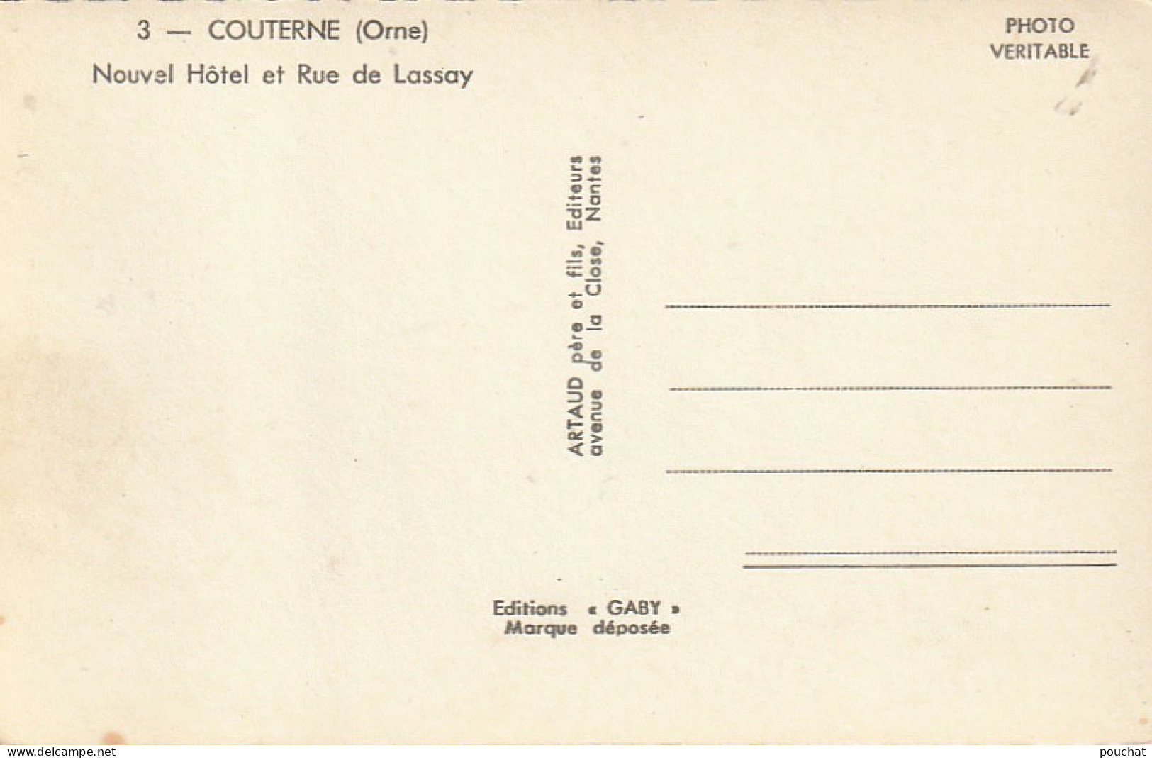 GU 5 -(61) COUTERNE - NOUVEL HOTEL ET RUE DE LASSAY  -  EPICERIE   - 2 SCANS - Altri & Non Classificati