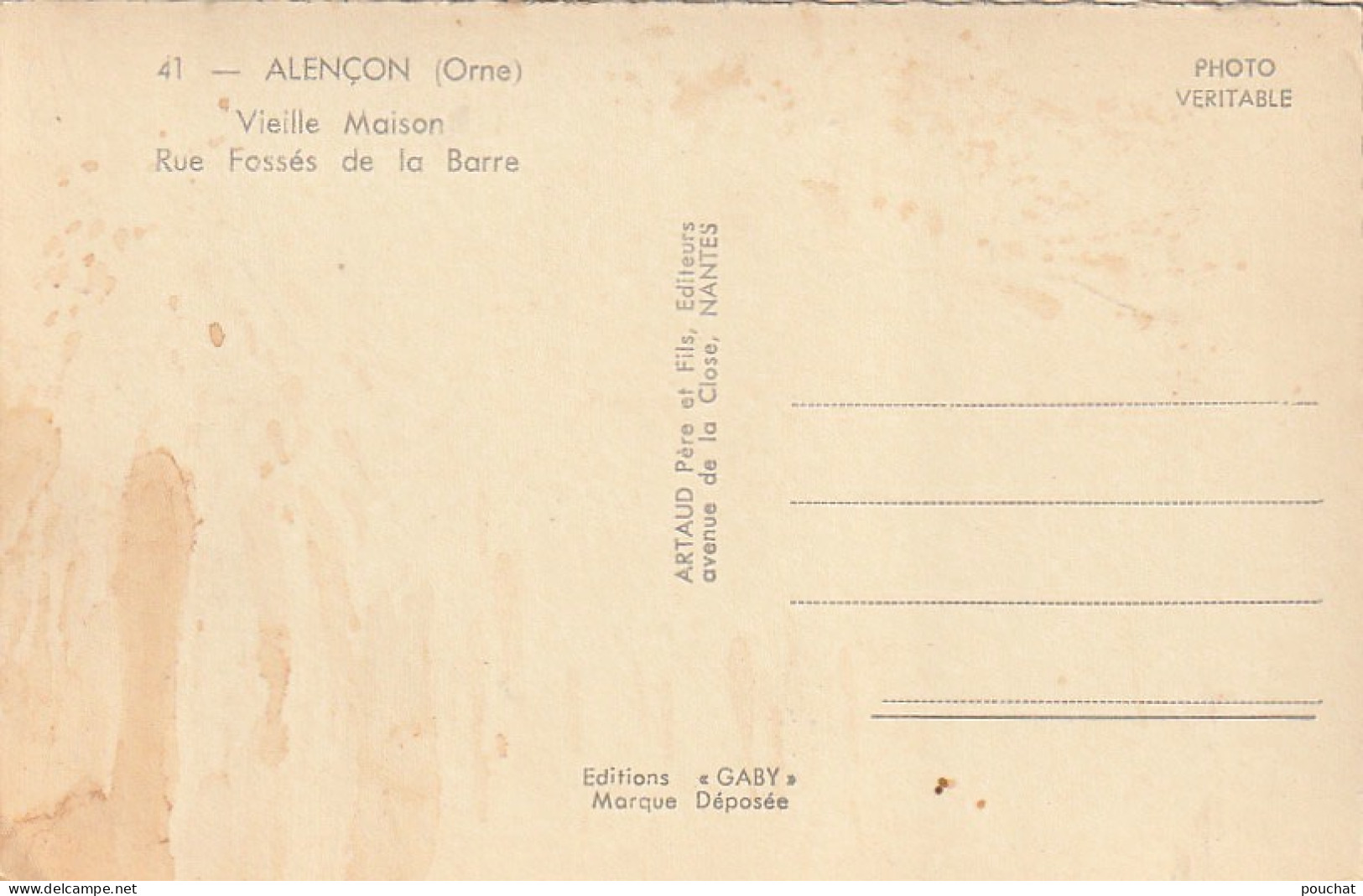 GU 5 -(61) ALENCON  - VIEILLE MAISON -  RUE FOSSES DE LA BARRE  - 2 SCANS - Alencon