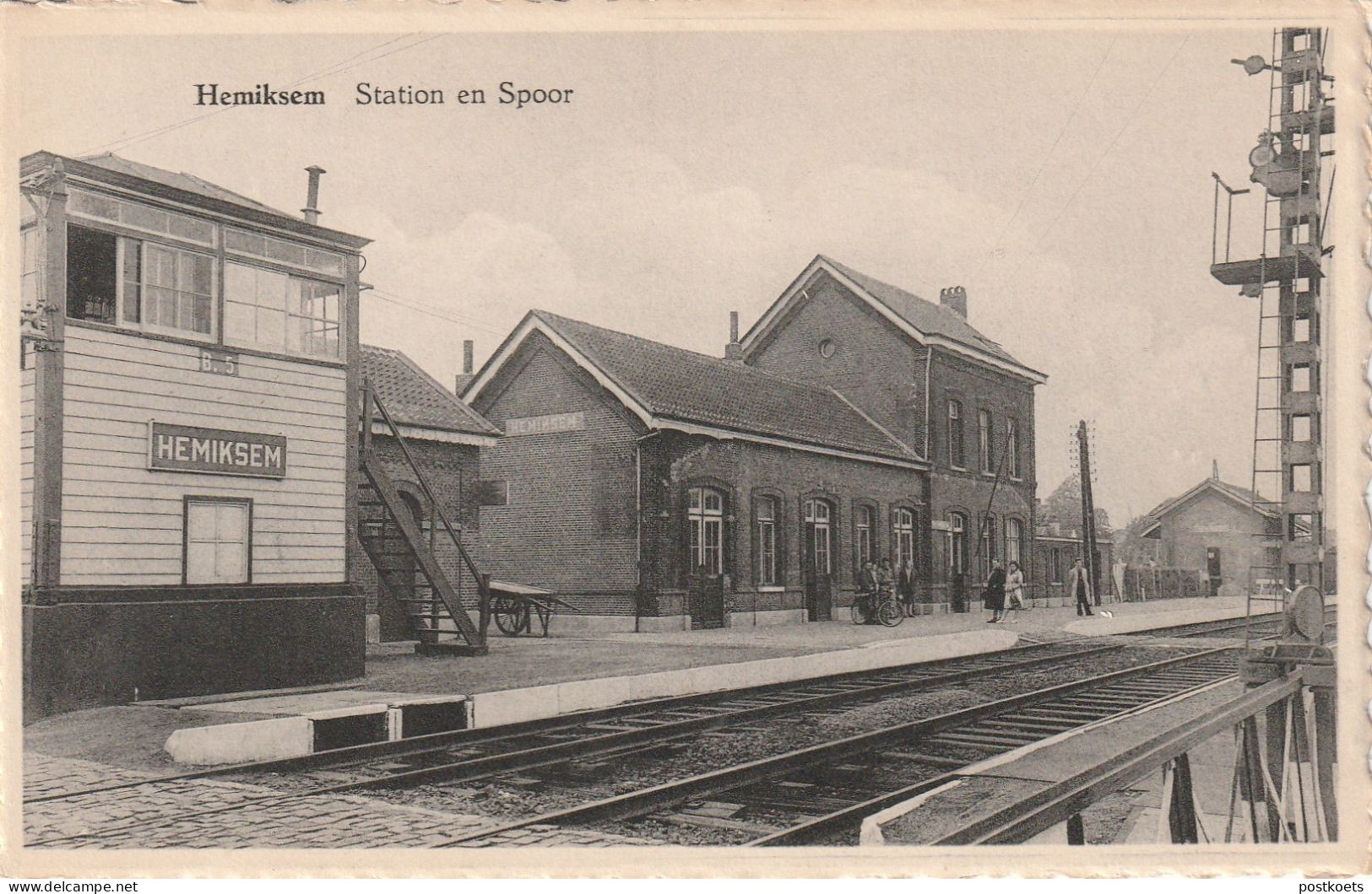 Hemiksem, De Statie, Station En Spoor, La Gare, 2 Scans - Hemiksem