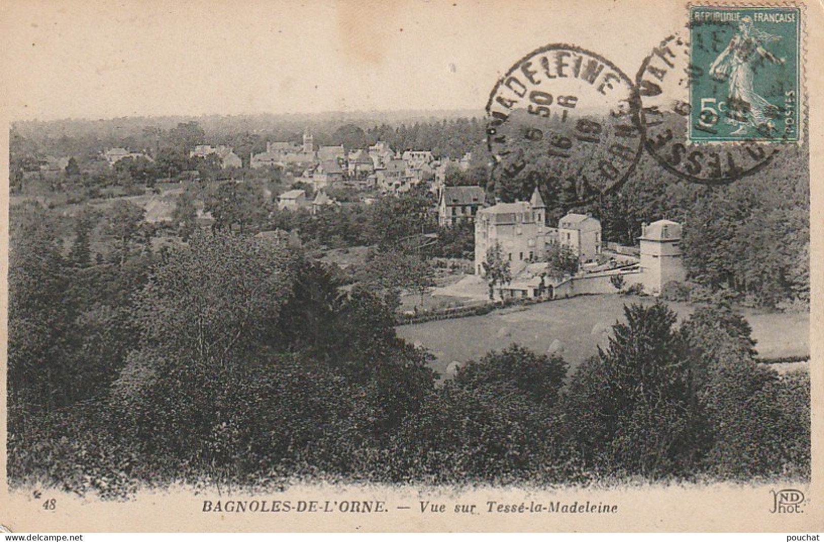 GU 6 -(61) BAGNOLES DE L'ORNE  -  VUE SUR TESSE LA MADELEINE  - 2 SCANS - Bagnoles De L'Orne