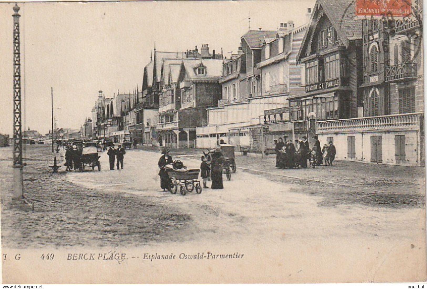 GU 7 -(62) BERCK PLAGE  -   ESPLANADE OSWALD PARMENTIER  - ANIMATION - VILLAS - 2 SCANS - Berck