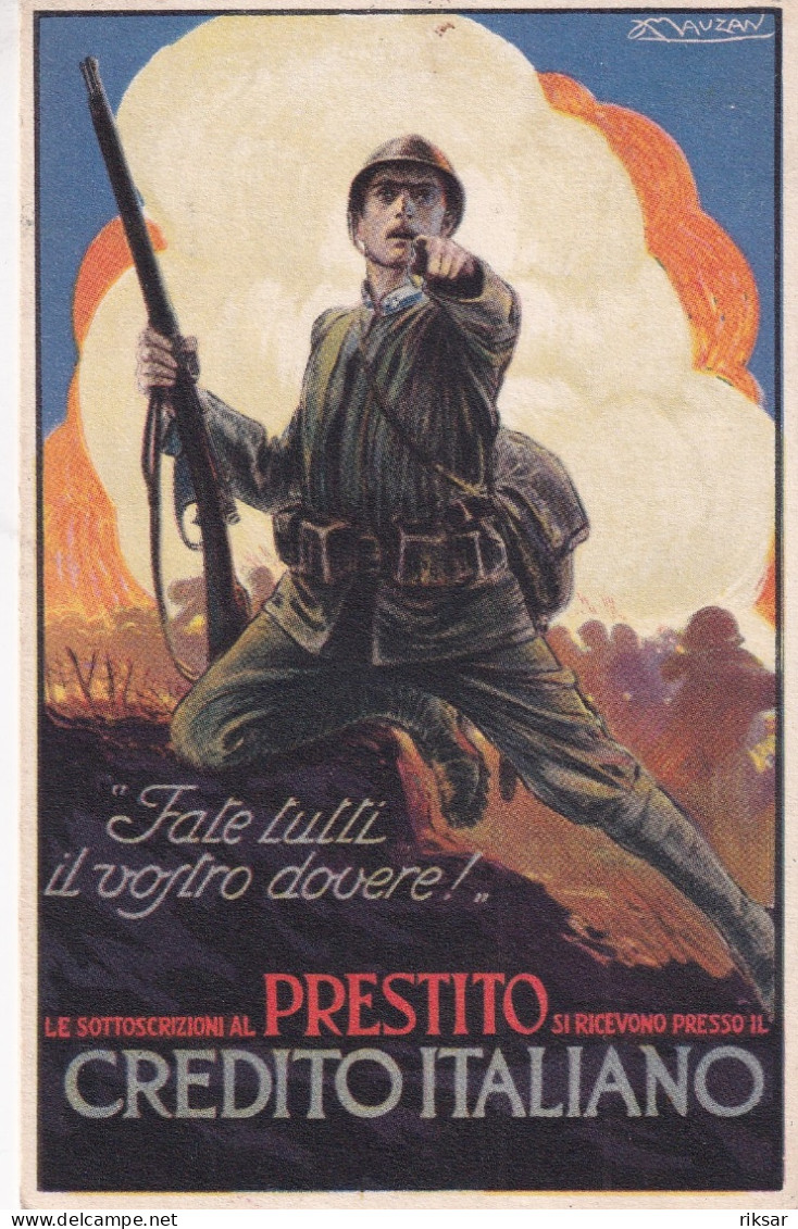 ILLUSTRATEUR(MAUZAN) ITALIE(PATRIOTIQUE MILITAIRE) - Mauzan, L.A.