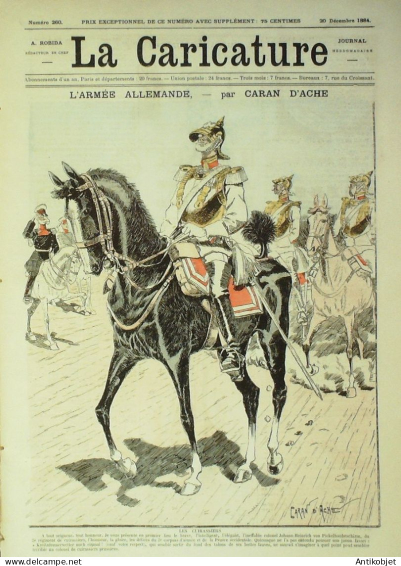 La Caricature 1884 N°260 Armée Allemande Cuirassiers Caran D'Ache - Tijdschriften - Voor 1900