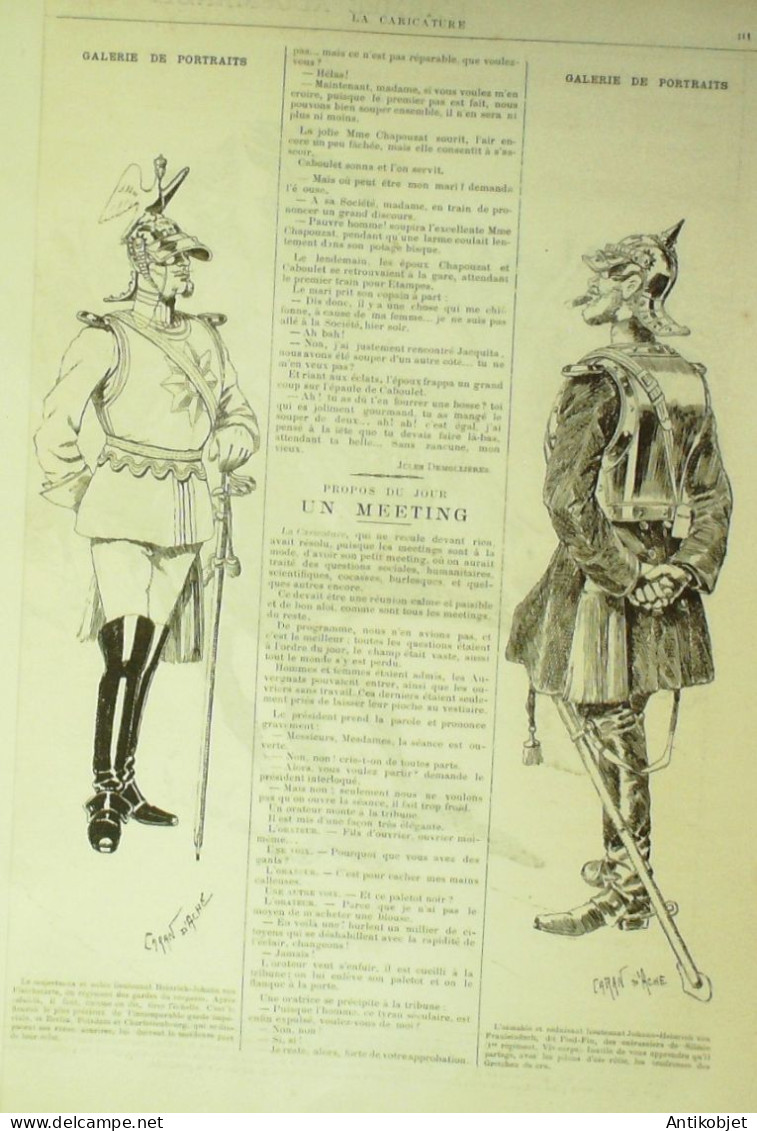 La Caricature 1884 N°260 Armée Allemande Cuirassiers Caran D'Ache - Tijdschriften - Voor 1900